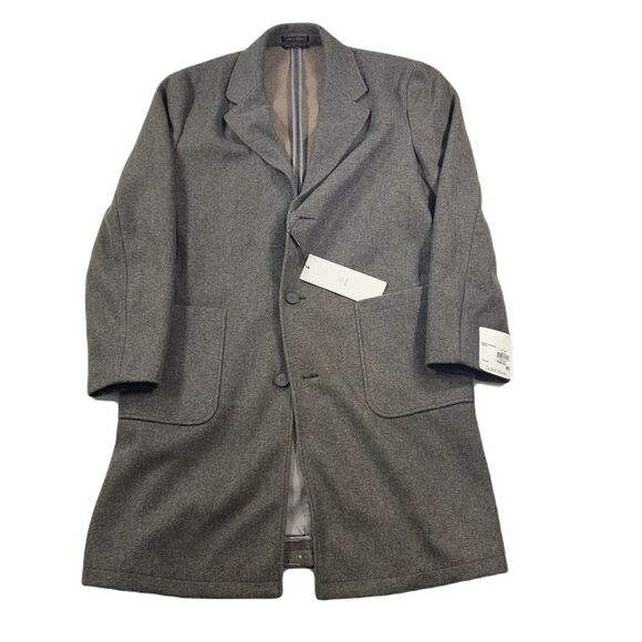 Calvin Klein Marcel Slim-Fit Overcoat Mens 40L 40‎ Taupe $450 - Picture 1 of 12